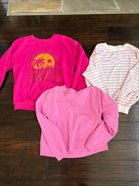 Kids Pink Pullover Sweatshirt  kids 14/16- Pack of 3